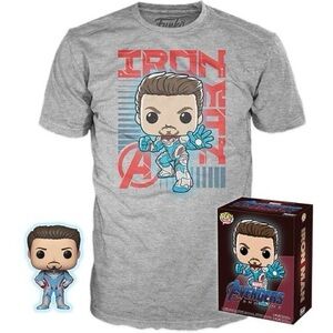 NEW Funko Pop! Avengers Endgame Iron Man Pop and T-Shirt Bundle Target Exclusive